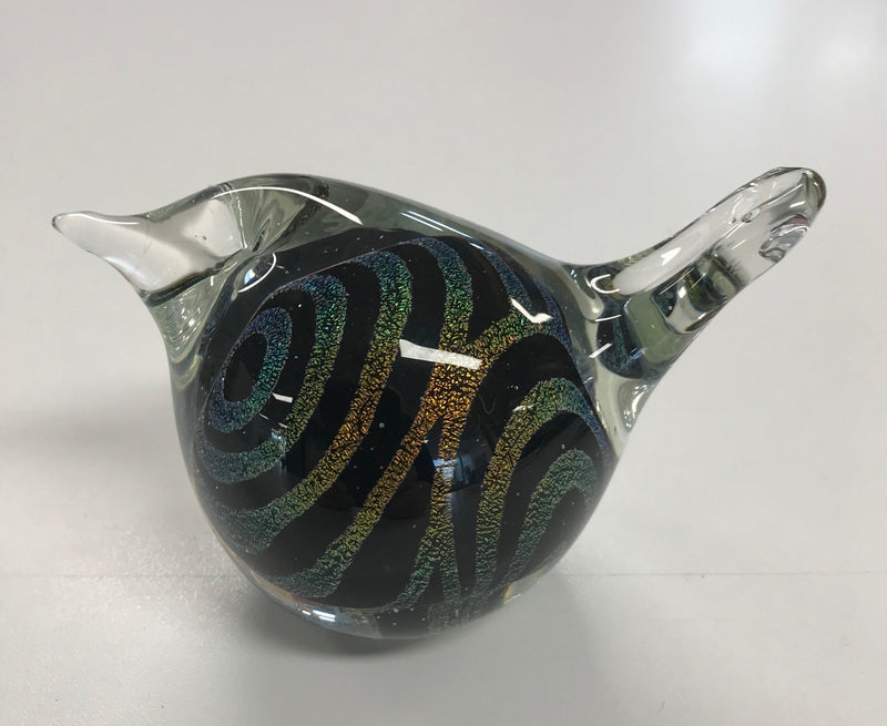 Sean O'Donoghue - Striped Dichroic Glass Bird - WAS $70  NOW $50