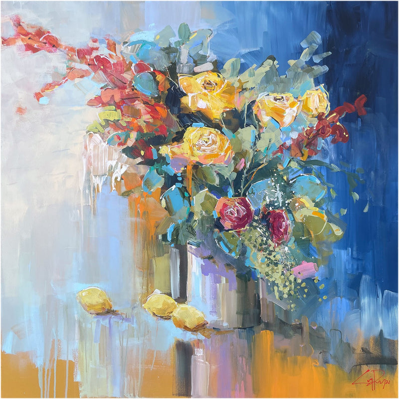 Craig Penny - Roses on Yellow - SOLD