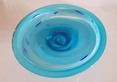 JM1112 Large Aqua Footed Bowl 3 - WAS $495.00  NOW $345.00